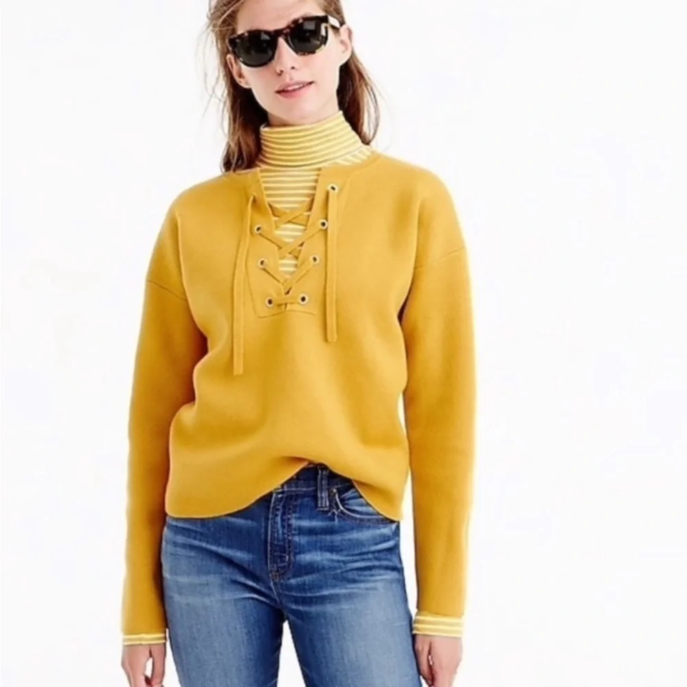J. Crew Yellow Off-the-Shoulder Sweater